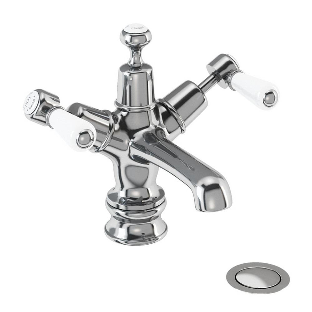 Burlington Kensington Regent Monobloc Basin Mixer with Click Clack Waste