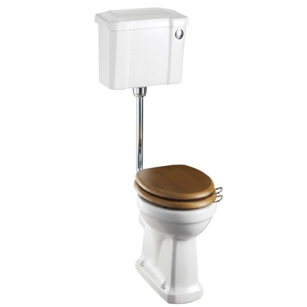 Burlington Low-level Pan with Slimline Push Button Cistern and Low-Level Flush Pipe kit