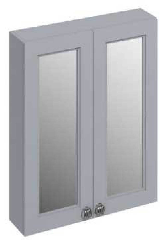 Burlington Mirrored Double Door Wall Unit - 600mm - Classic Grey