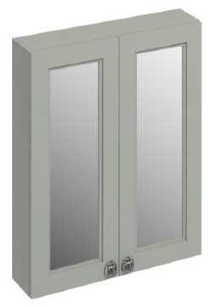 Burlington Mirrored Double Door Wall Unit - 600mm - Dark Olive