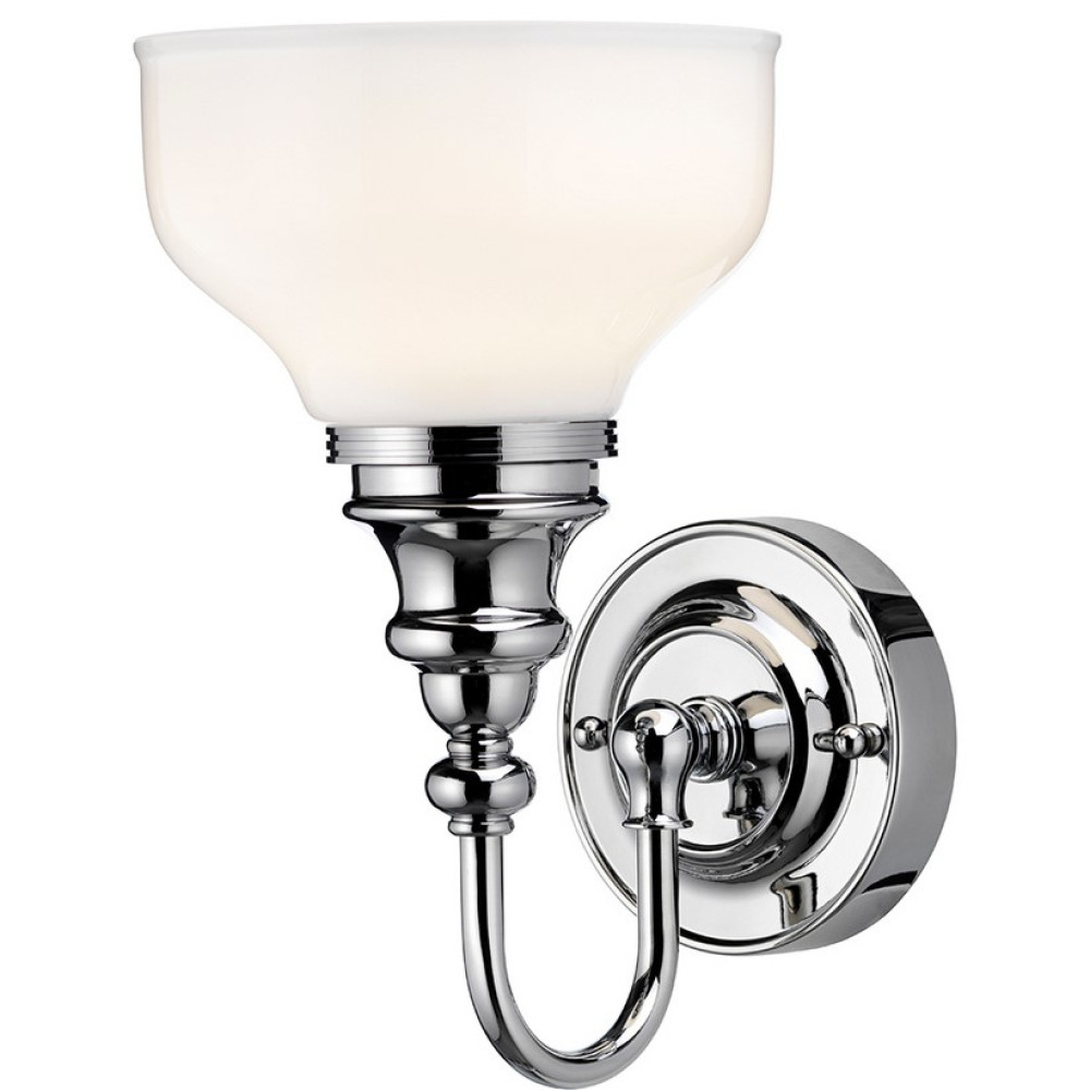 Burlington Ornate Light With Chrome Base and Cup Frosted Glass Shade (1)