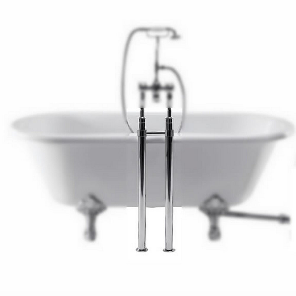 Burlington Pipe Shroud with Horizontal Support Bar Chrome