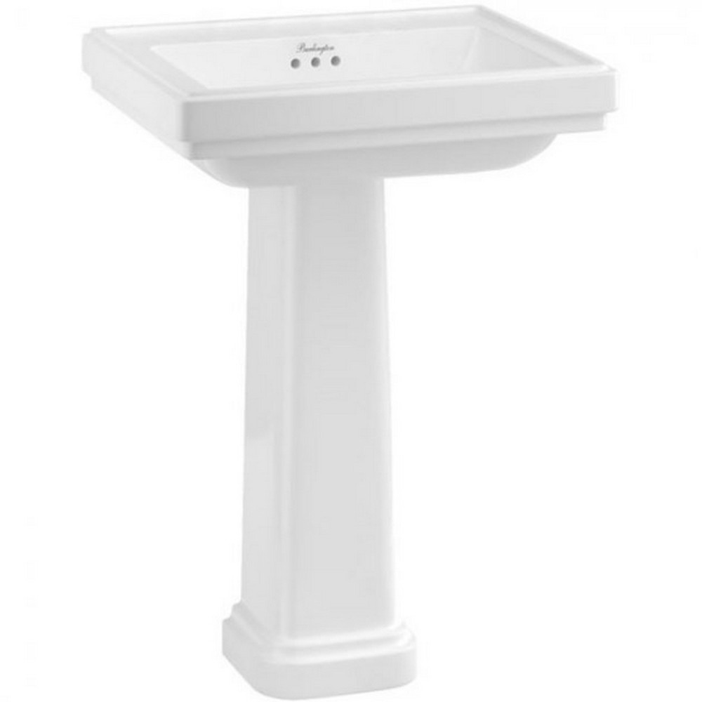 Burlington Riviera 580mm Square Basin with Full Pedestal