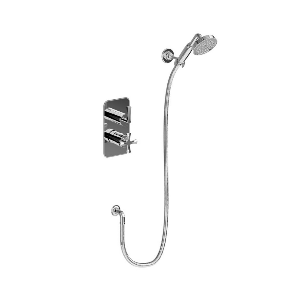 Burlington Riviera Thermostatic Chrome Concealed Shower Valve with Fixed Shower Head