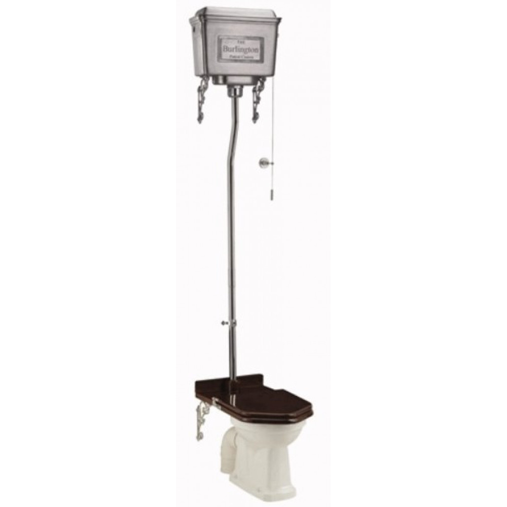 Burlington S Trap High Level WC with Dual Flush Aluminium Cistern