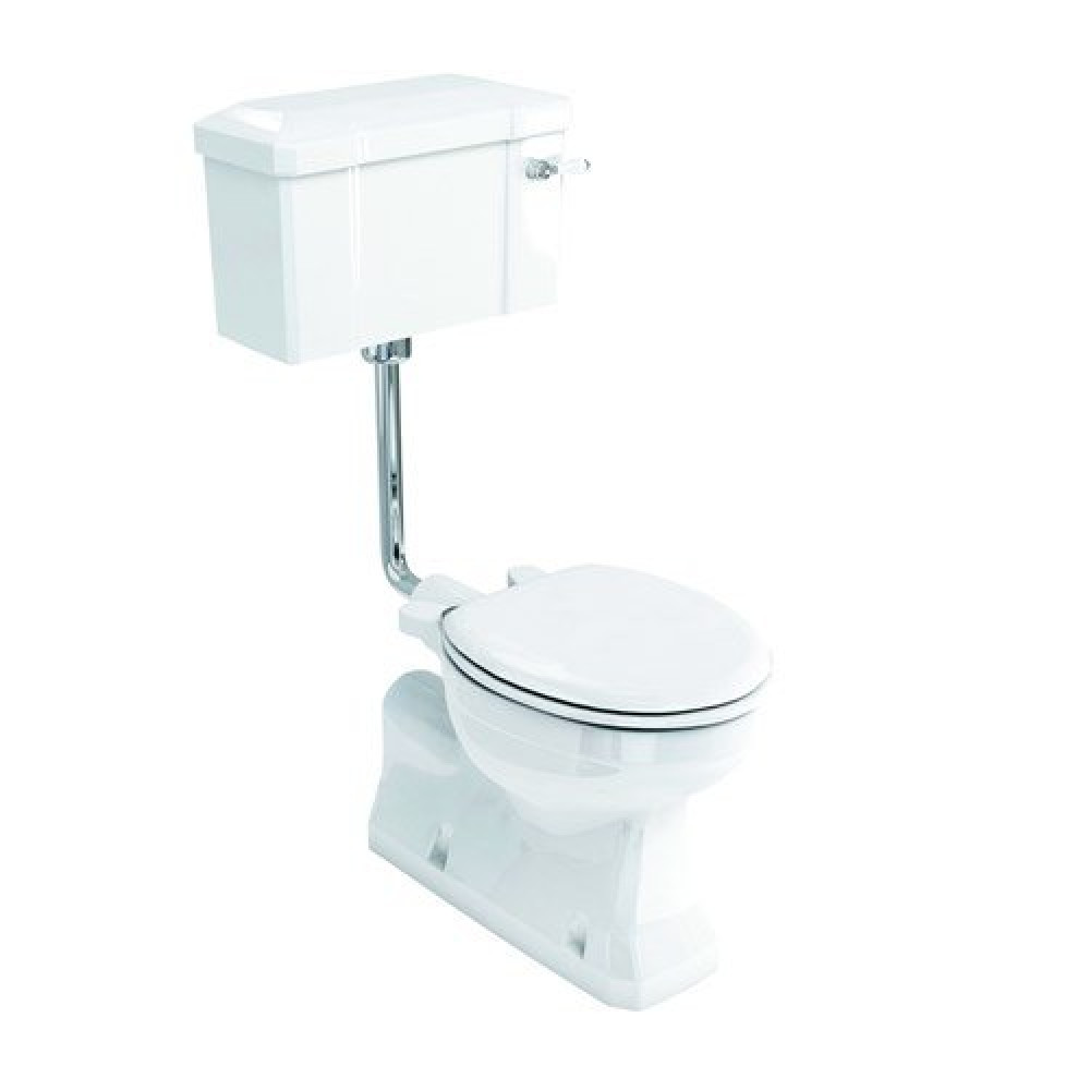 Citerne WC Haut Niveau Burlington Simple Chasse Blanche Avec Chaîne, Poignée Et Kit