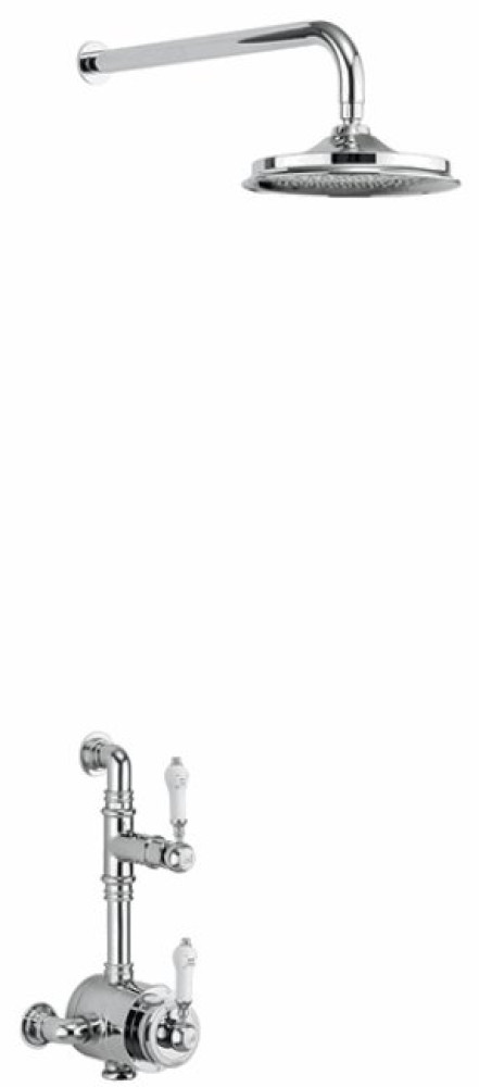 Burlington Stour Thermostatic Exposed Shower Valve Single Outlet with Fixed Shower Arm with 6 Inch Rose BF1S + V16