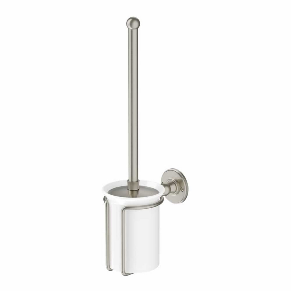 Burlington Toilet Brush and Holder in Brushed Nickel