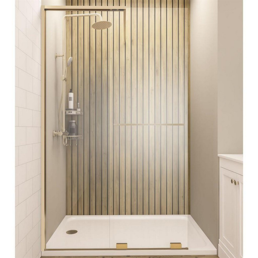 Corniche 2000 Brushed Brass 1600mm Left Hand Sliding Wetroom Panel