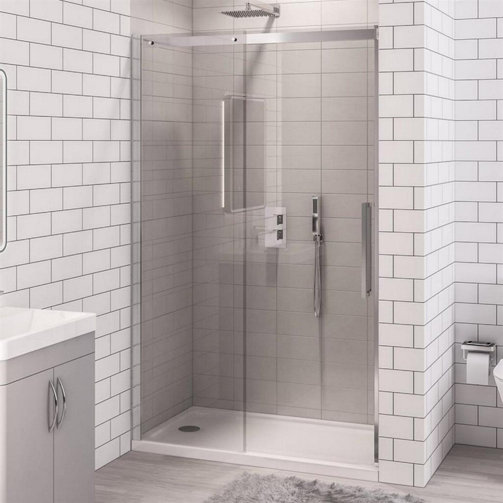 Corniche 2000 Chrome 1700mm Sliding Shower Door