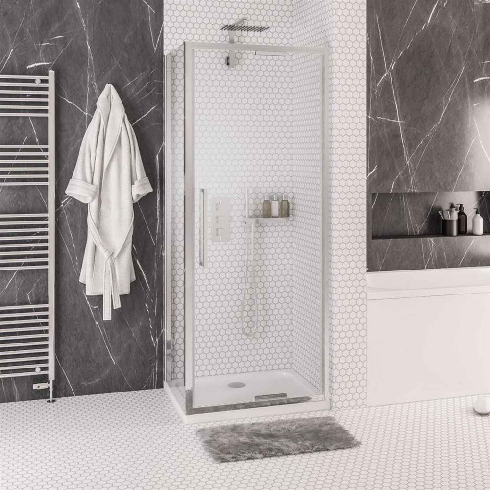 Corniche 2000 Chrome 900mm Infold Shower Door