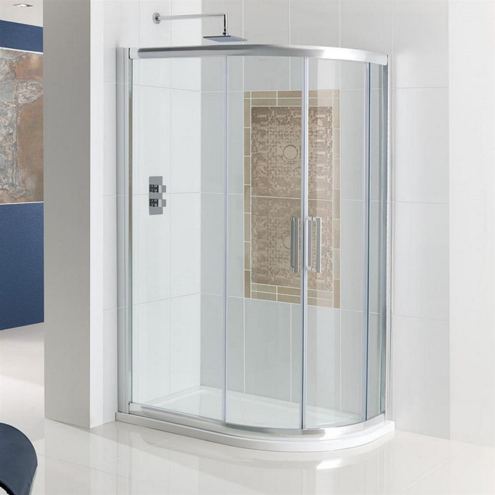 Corniche 1200mm x 800mm Chrome Offset Quadrant Shower Enclosure