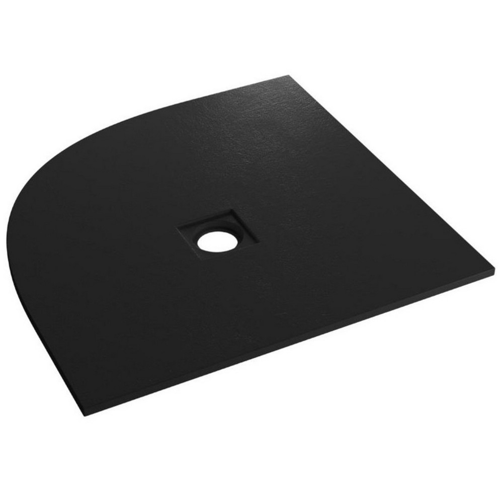 Crossland 800mm x 800mm Black Slate Quadrant Shower Tray