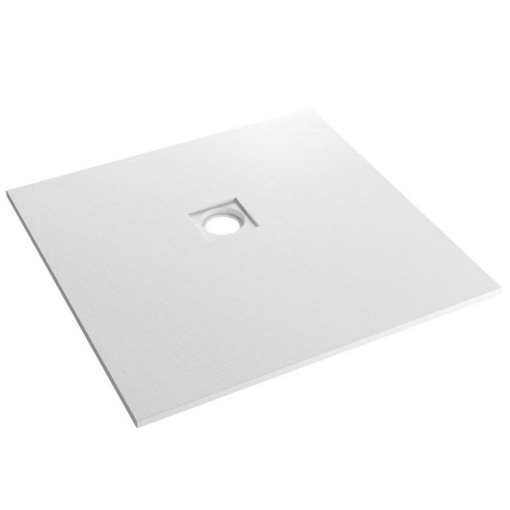 Crossland 800mm x 800mm White Slate Square Shower Tray