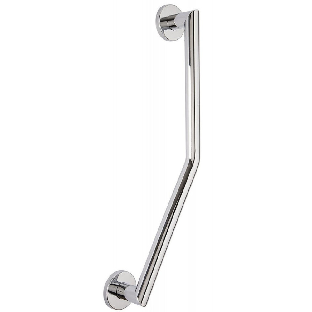 Croydex 600mm Modern Stainless Steel Angled Grab Bar - Chrome