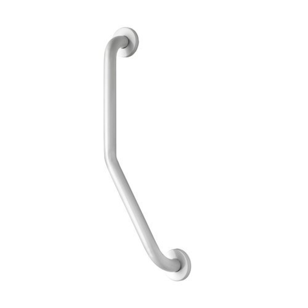 Croydex 600mm Stainless Steel Angled Grab Bar - White