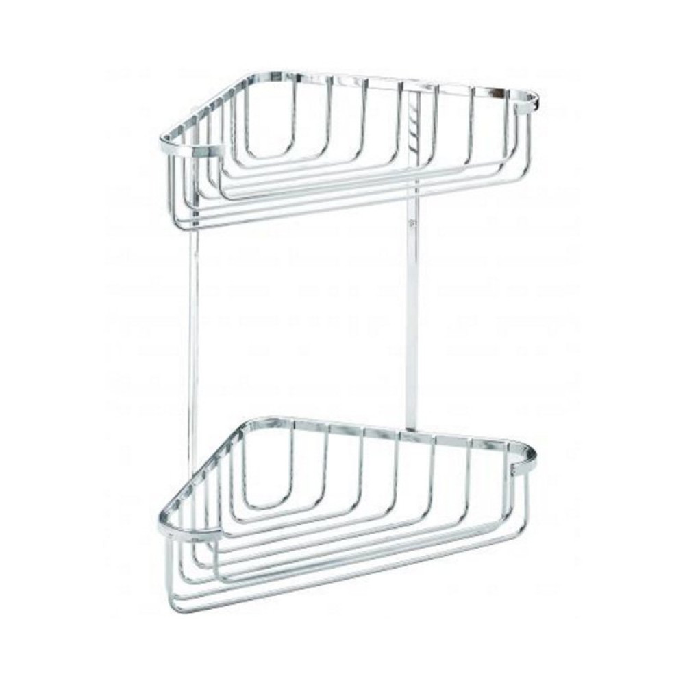 Croydex Medium Two Tier Wire Corner Basket
