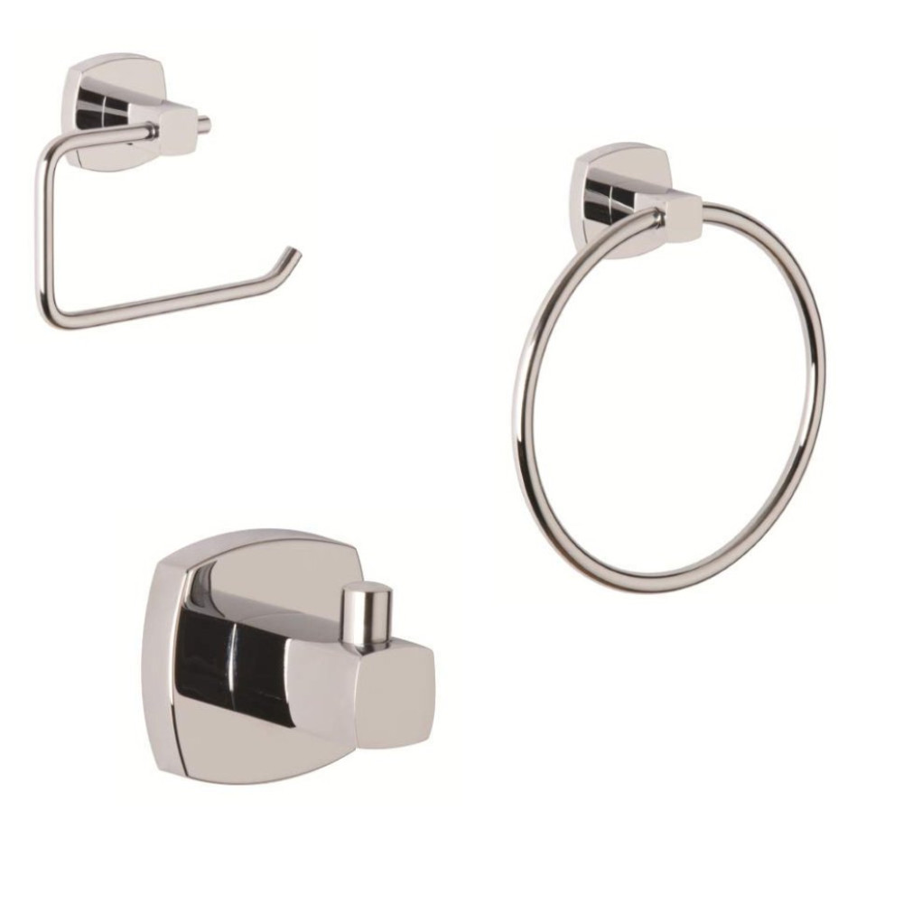 STY-Croydex Medway Set - Robe Hook, Toilet Roll Holder & Towel Ring-1