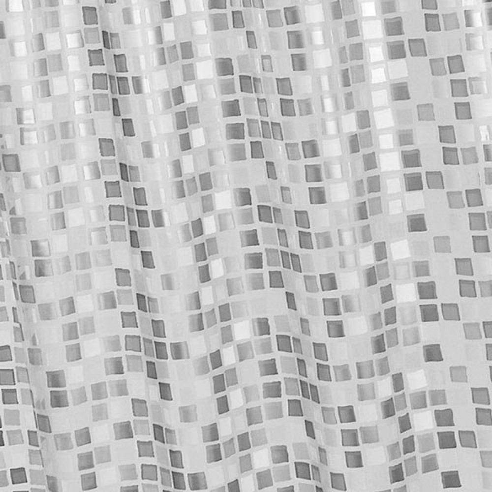 Croydex Silver Mosaic PVC Shower Curtain