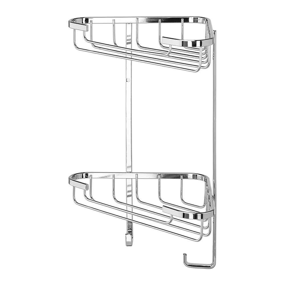 QM260841  Croydex Small Two Tier Wire Corner Basket