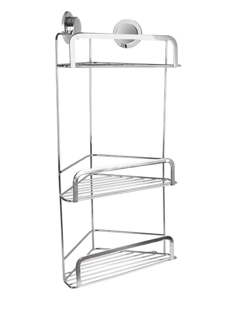 STY-Croydex Stick 'N' Lock Three Tier Corner Basket-1