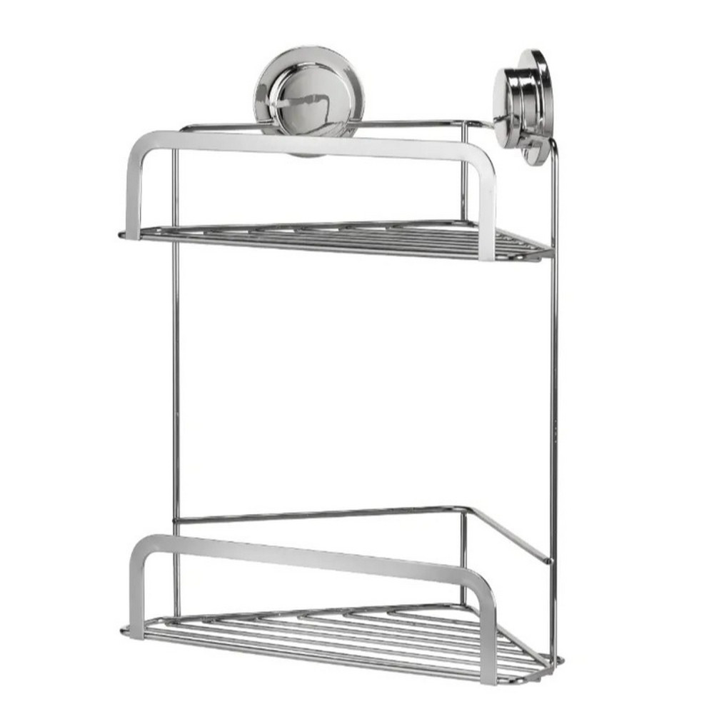 Croydex Stick 'N' Lock Two Tier Corner Basket