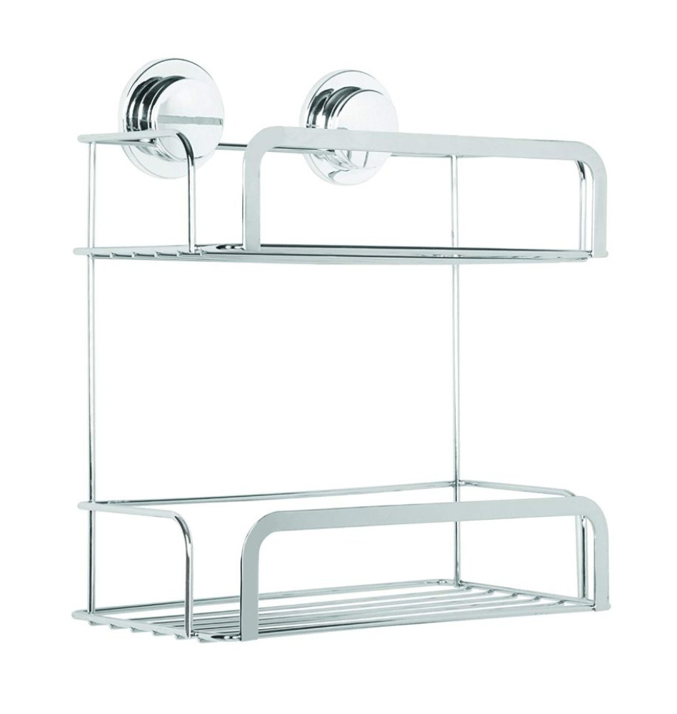 STY-Croydex Stick 'N' Lock Two Tier Cosmetic Basket-1