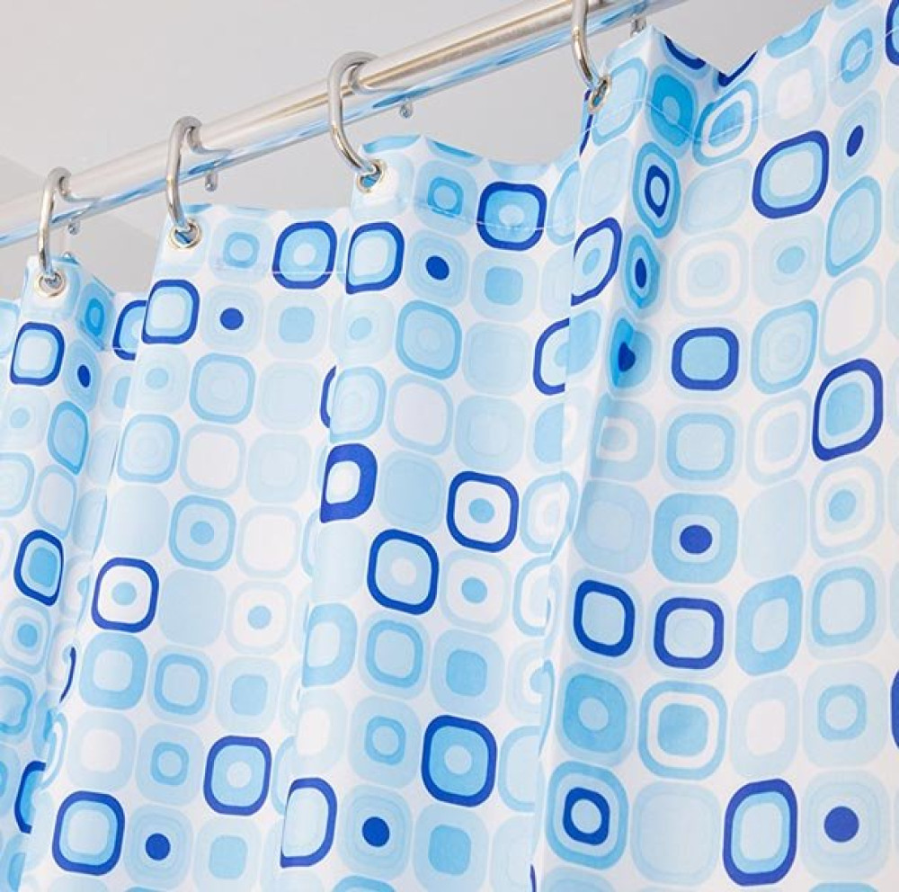 Croydex Textile Shower Curtain - Geo Mosaic