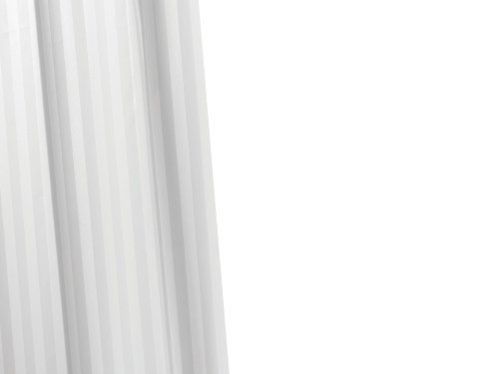 Croydex Textile Shower Curtain - White Woven Stripe