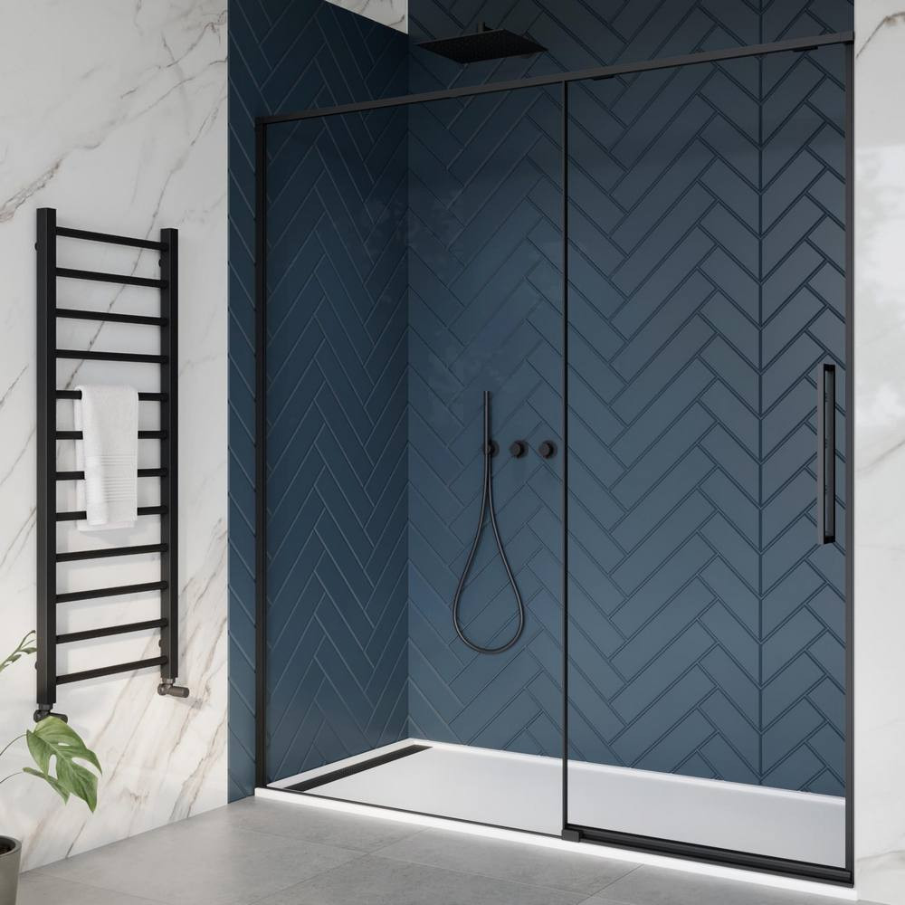 Dawn Asteria LH 1000mm Slim Sliding Shower Door in Black
