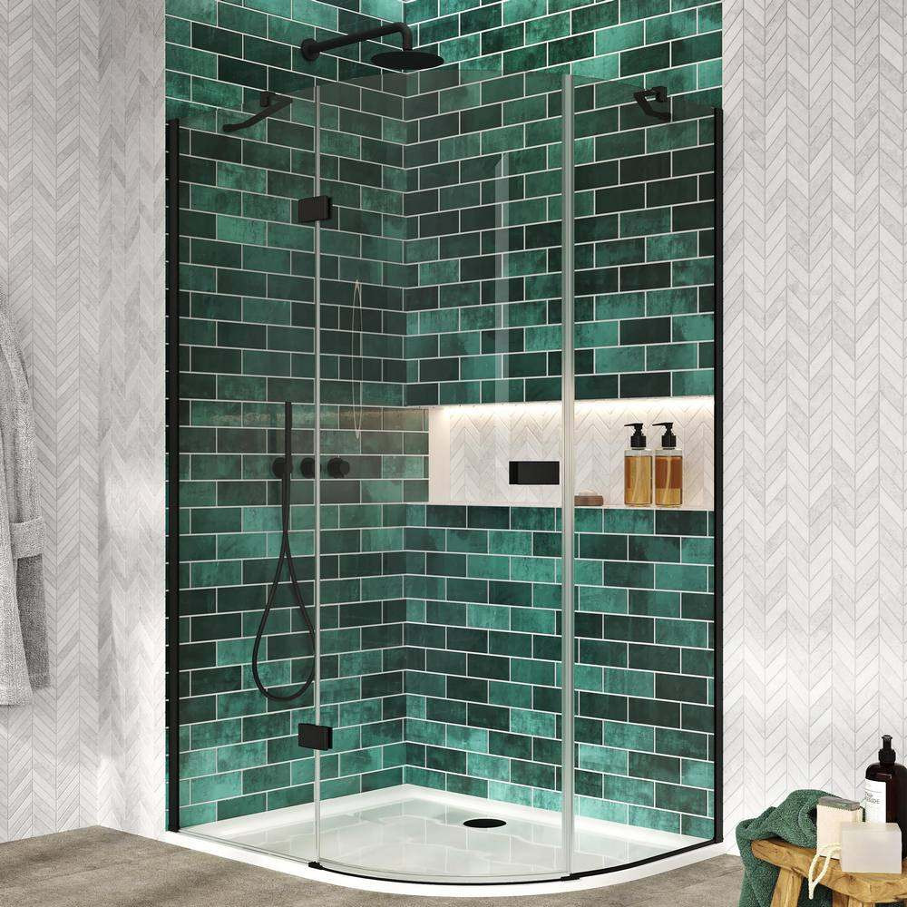 Scudo Dawn Athena 1200 x 900mm Hinged Offset Quadrant Black Shower Enclosure