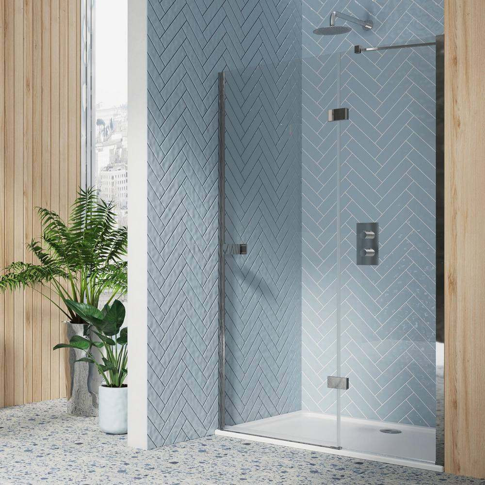 Scudo Dawn Athena 1200mm Hinged Inline Chrome Shower Door