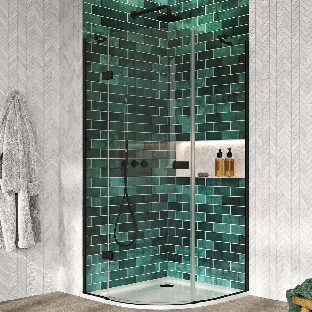 Scudo Dawn Athena 800mm Hinged Quadrant Black Shower Enclosure