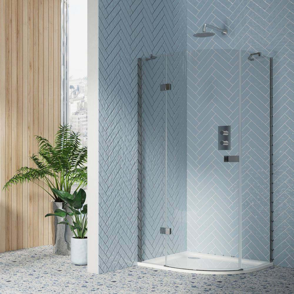 Scudo Dawn Athena 900mm Hinged Quadrant Chrome Shower Enclosure