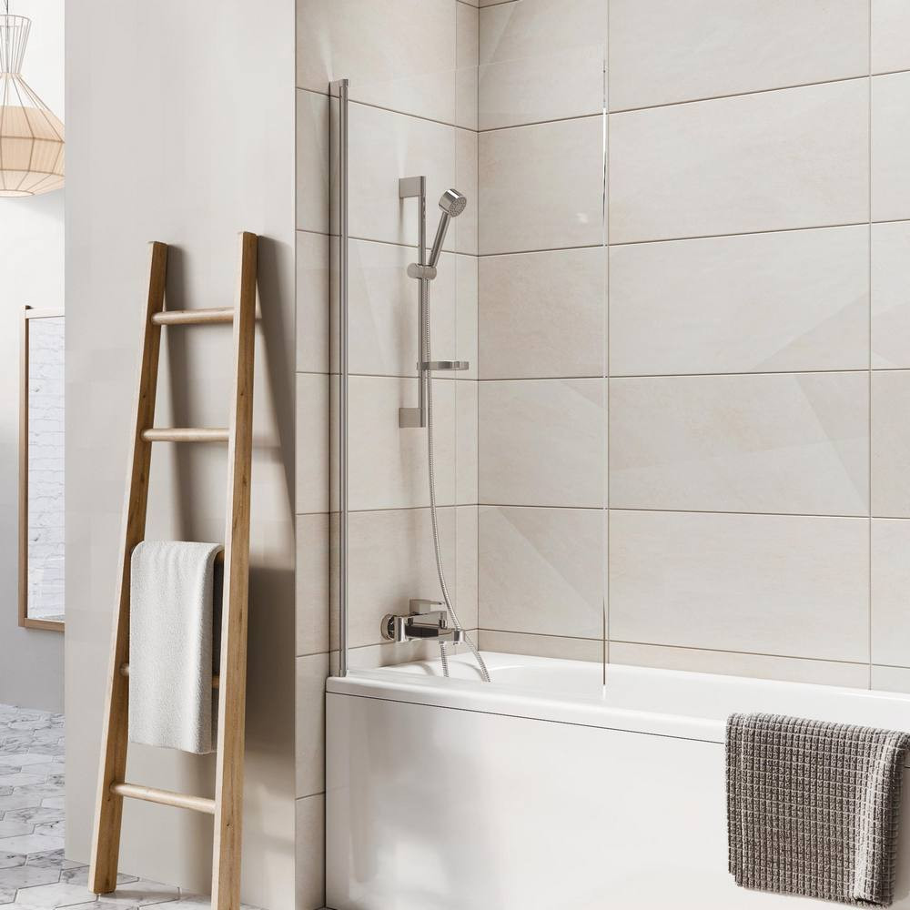Scudo Dawn Thalia 1500 x 800mm Chrome Single Panel Bath Screen