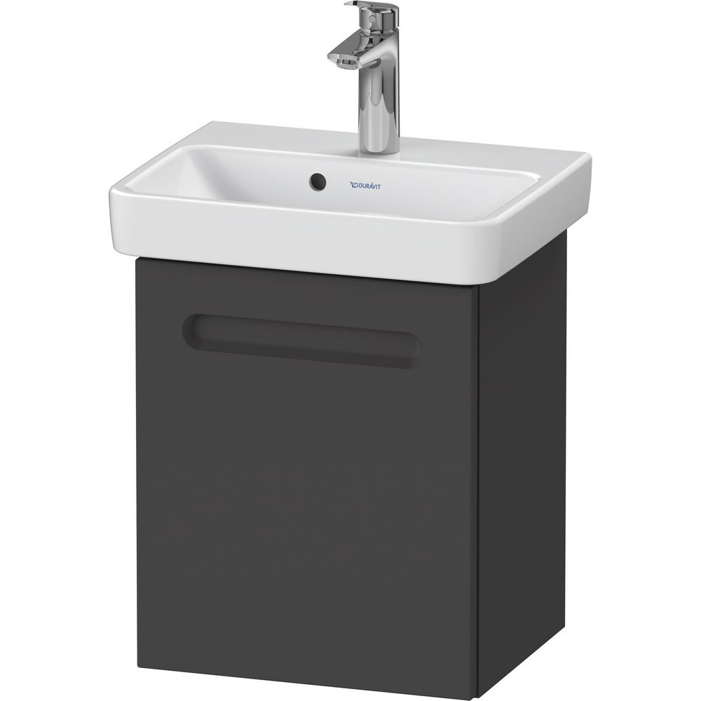 Duravit No 1 Matt Graphite 390mm Wall Hung Left Handed Vanity Unit and Basin