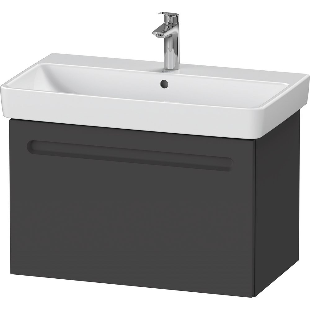 Duravit No 1 Matt Graphite 740mm Wall Hung Vanity Unit and Basin