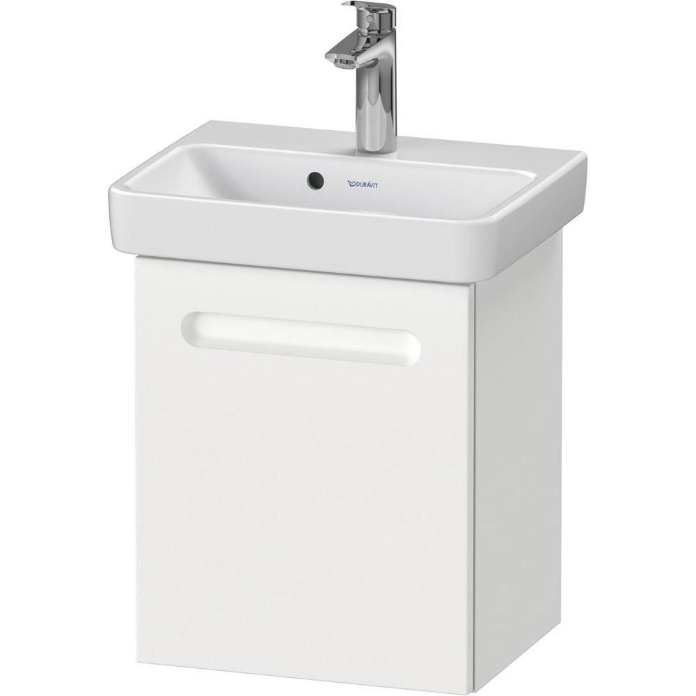 Duravit No 1 Matt White 390mm Wall Hung Left Handed Vanity Unit and Basin