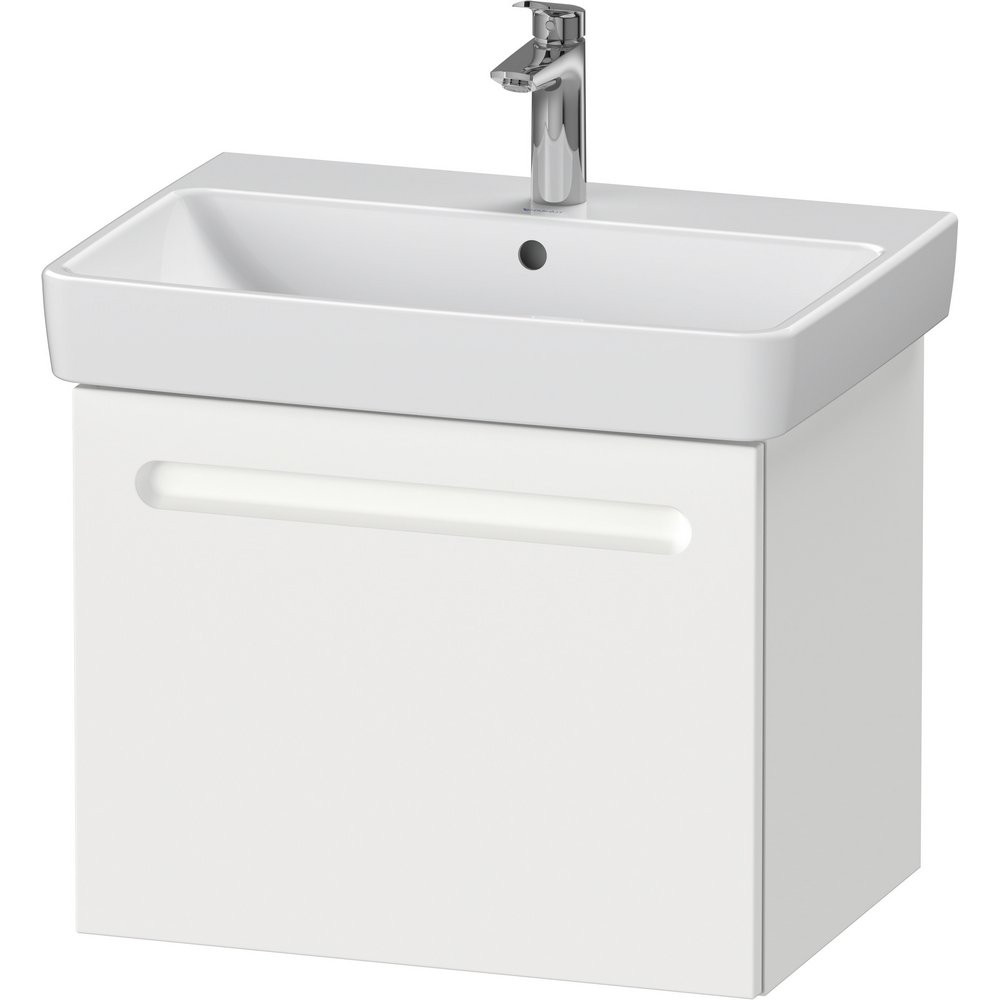 Duravit No 1 Matt White 590mm Wall Hung One Drawer Vanity Unit and Basin