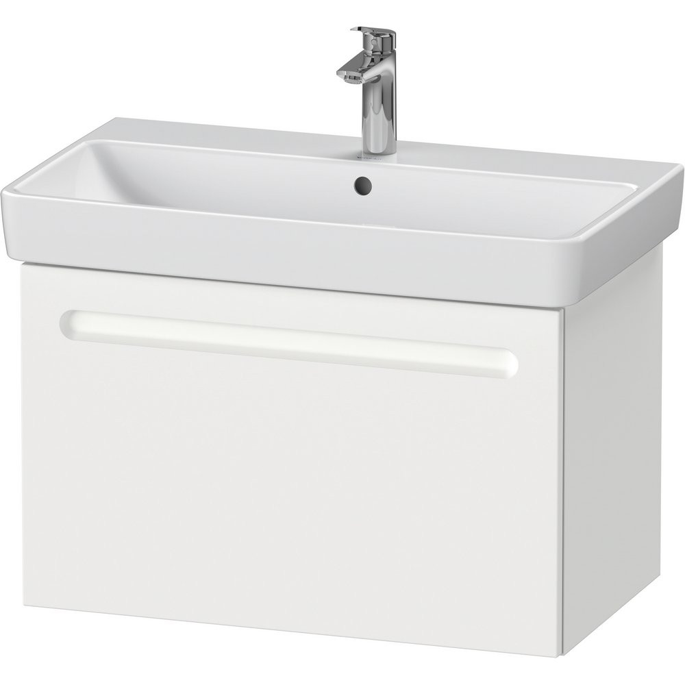 Duravit No 1 Matt White 740mm Wall Hung One Drawer Vanity Unit and Basin