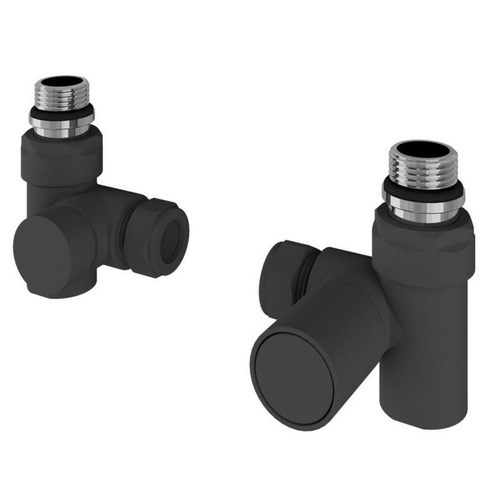 Eastbrook 15mm Matt Anthracite Dual Fuel Corner Manual Radiator Valves