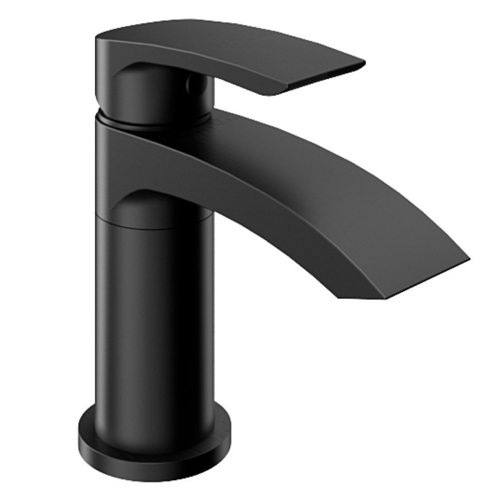 Eastbrook Alveston Matt Black Swivel Basin Mixer with Waste