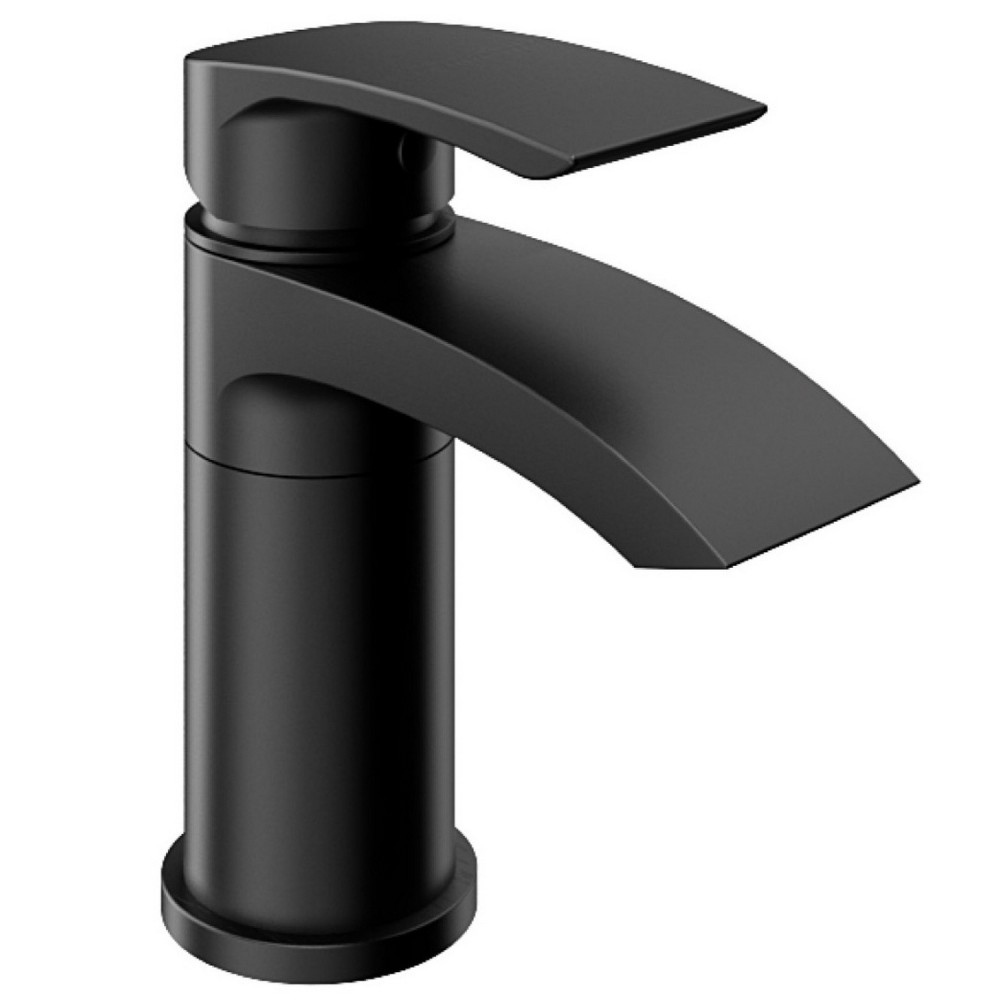 Eastbrook Alveston Matt Black Swivel Mini Basin Mixer with Waste