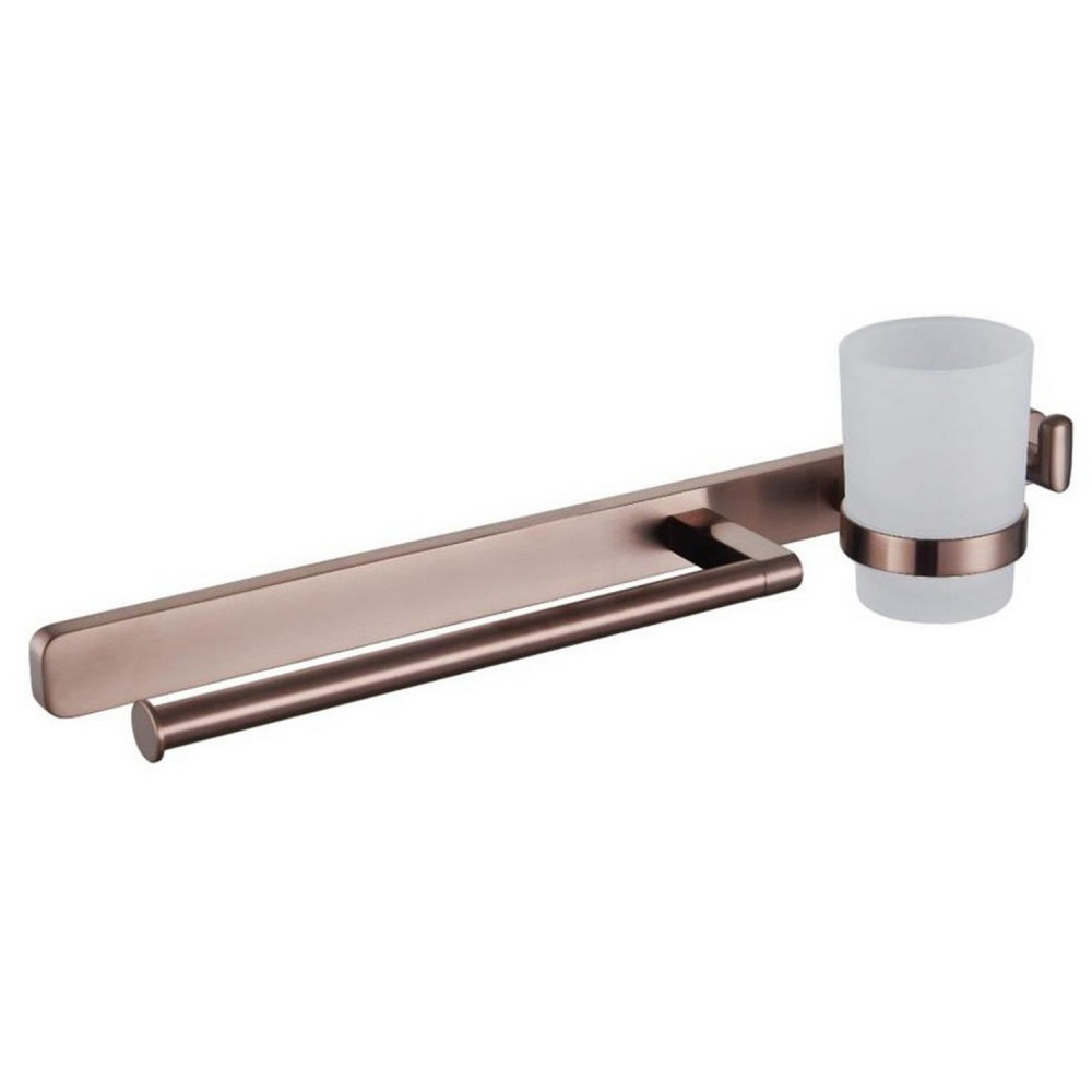 Eastbrook Asti Brushed Bronze Towel Ring with Hook and Tumbler Holder
