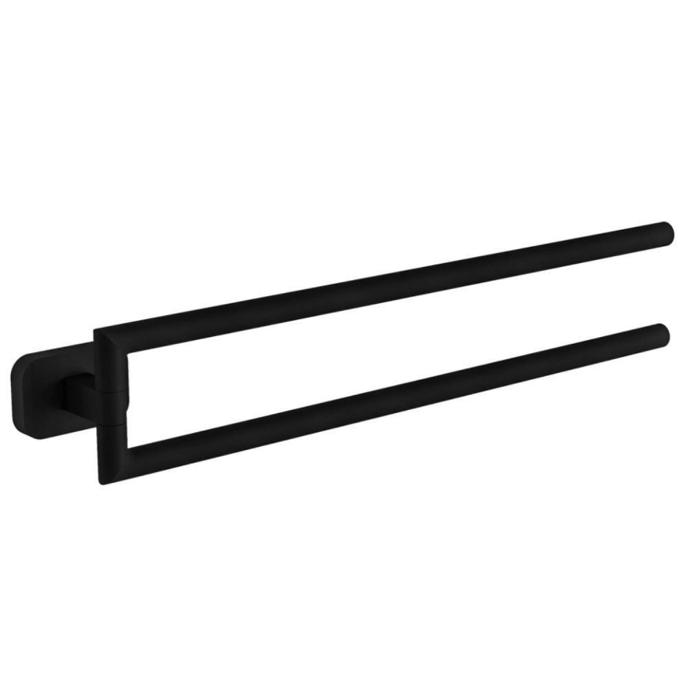 Eastbrook Asti Matt Black 400mm Double Split Towel Rail