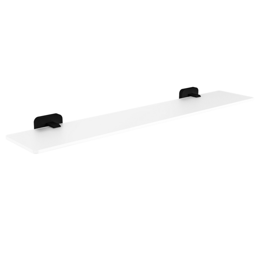 Eastbrook Asti Matt Black 600mm Bathroom Glass Shelf