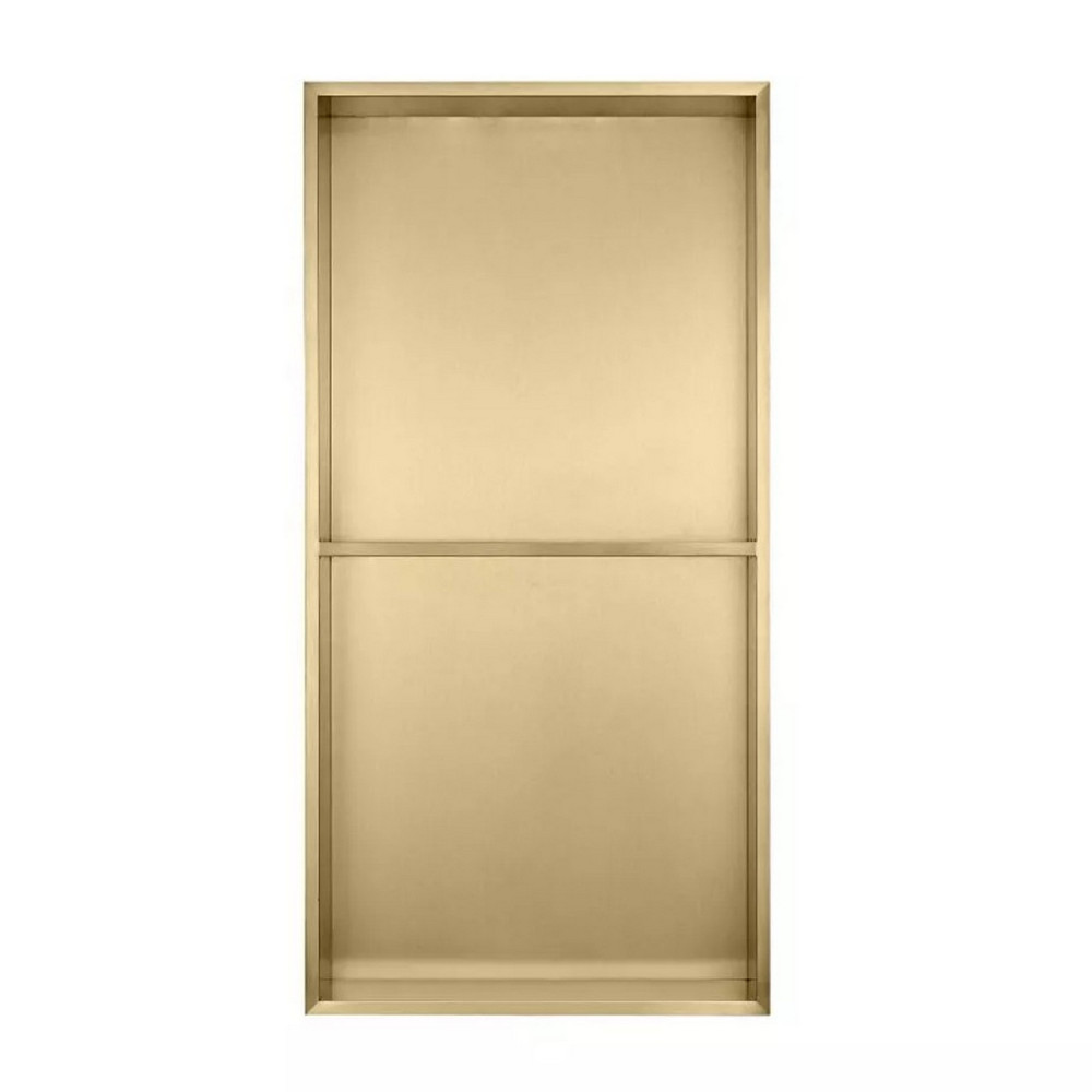 Eastbrook Brushed Brass 600 x 300mm Shower Niche with Shelf