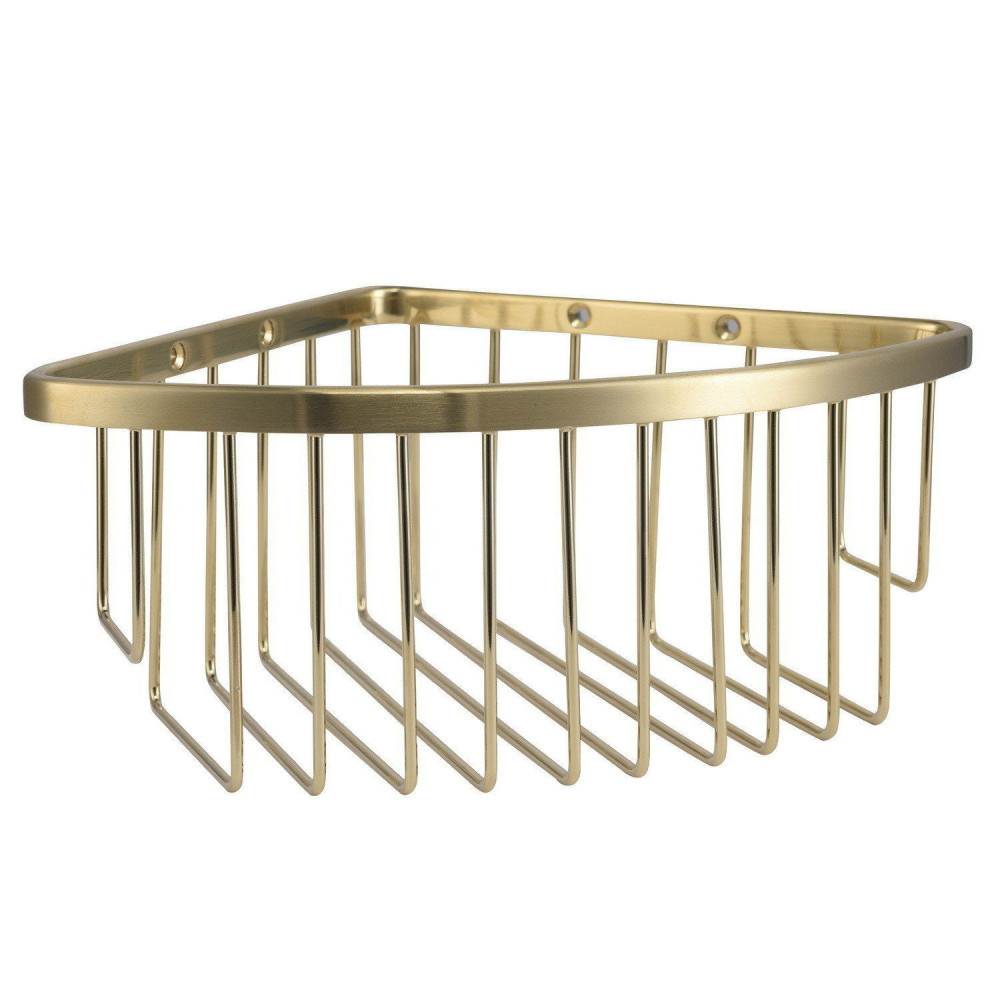Eastbrook Brushed Brass Corner Solid Brass Shower Basket