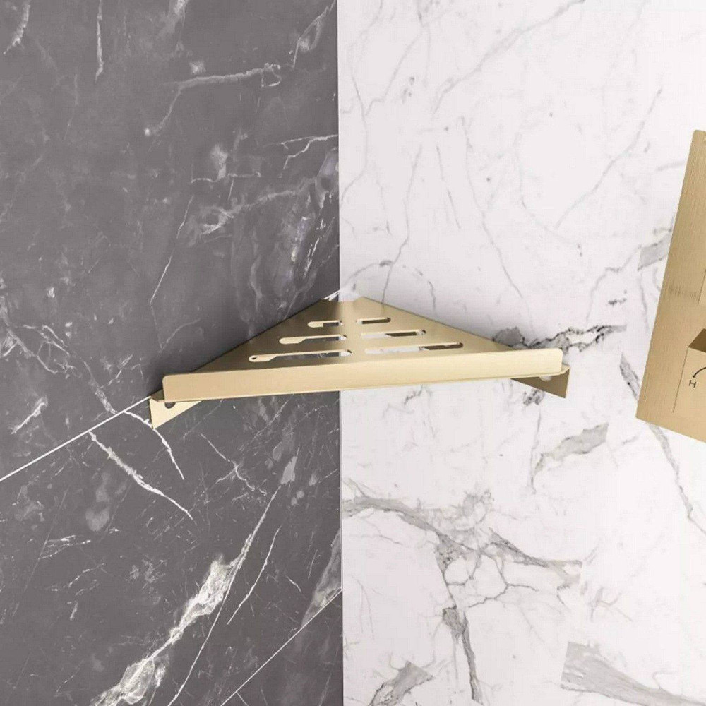 Eastbrook Brushed Brass Tile Grout Shower Shelf