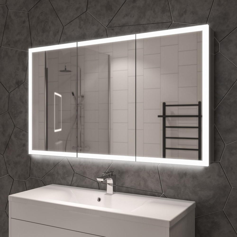 Eastbrook Cassio 1200 x 700mm Three Door LED Mirror Cabinet